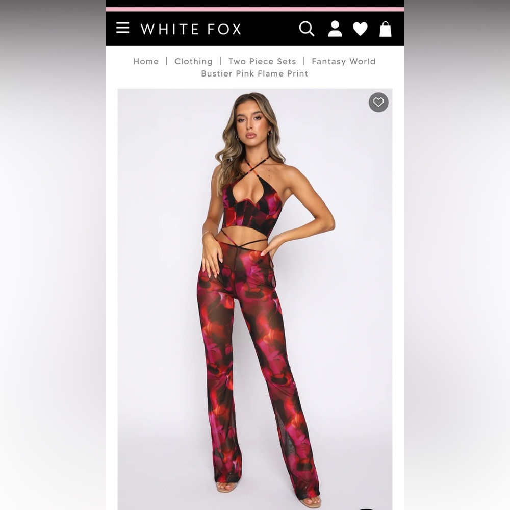 White fox full pant set never worn